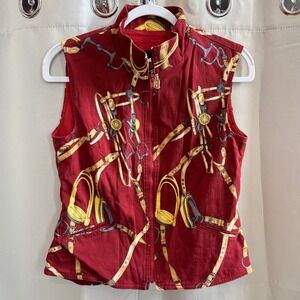 Euro Star Odessa Riding Jacket Vest Equestrian Horse Medium Red Full Zip 19786